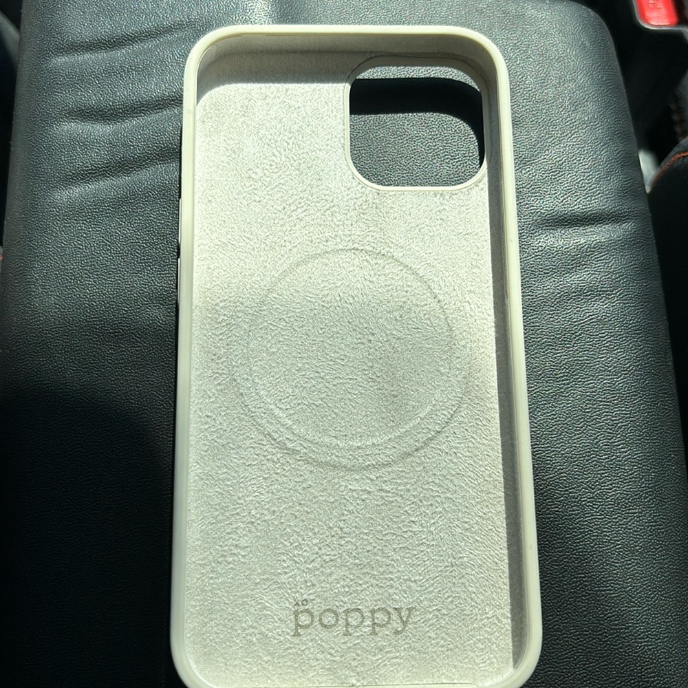 White Poppy iPhone 15 case